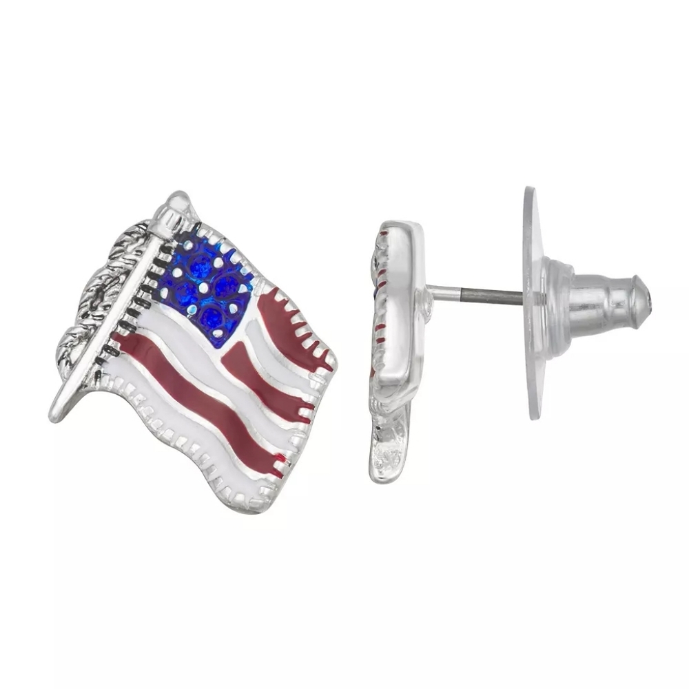 Napier Patriotic Flag Earrings
